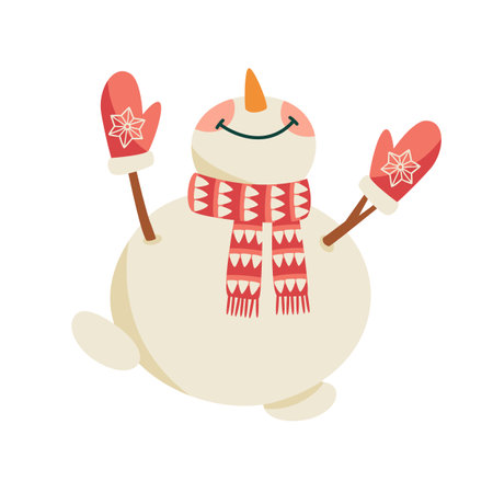 Christmas snowman. Isolated illustration. Element design.のイラスト素材