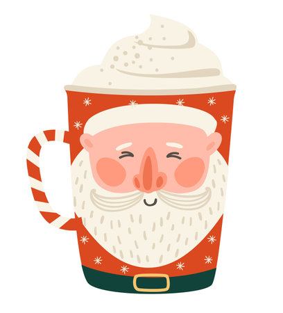 Cute Christmas drink. Isolated illustration. Vector designのイラスト素材