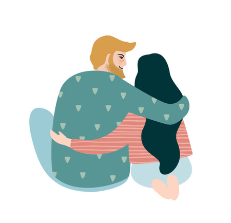 Romantic isolated illustration with man and woman. Love, love story, relationship. Vector design concept for Valentines Day and otherのイラスト素材