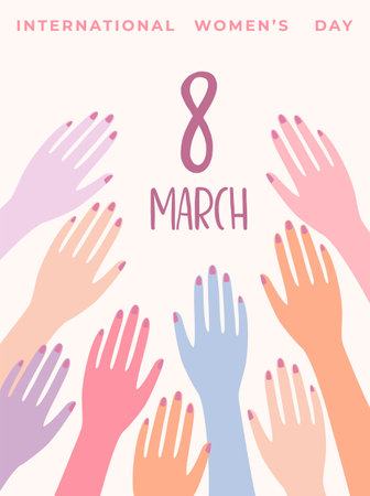 Illustration with female hands. Vector design concept for International Women s Day and otherのイラスト素材