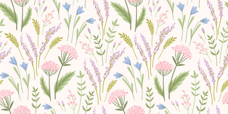Floral seamless pattern. Vector design for paper, cover, fabric, interior decor and otherのイラスト素材