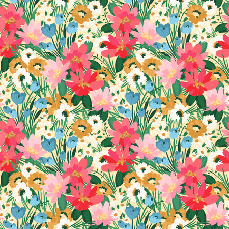 Floral seamless pattern. Vector design for paper, cover, fabric, interior decor and otherのイラスト素材