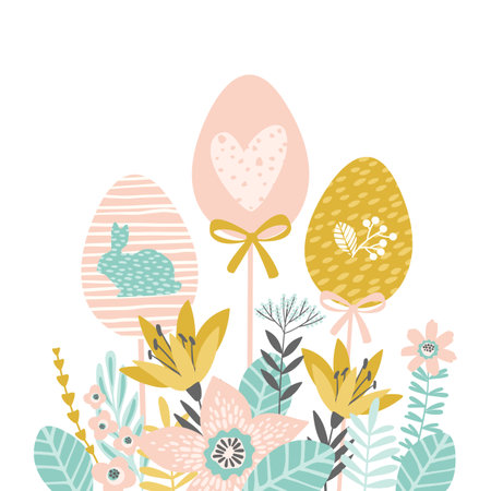Happy Easter. Vector isolated illustration for card, poster, flyer and other use.のイラスト素材
