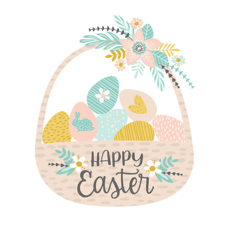 Happy Easter. Vector isolated illustration for card, poster, flyer and other use.のイラスト素材
