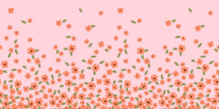 Floral seamless border. Vector design for paper, cover, fabric, interior decor and otherのイラスト素材