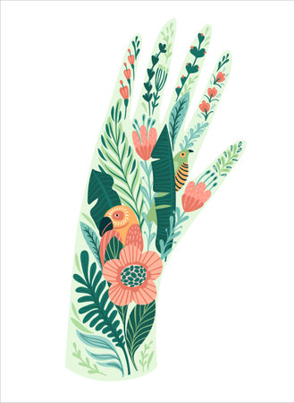 Vector illustration for Earth Day and other environmental concept. Isolated design for card, poster, banner, flyer and other useのイラスト素材