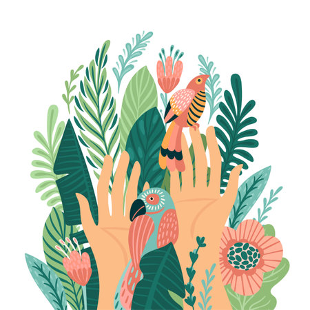 Vector illustration for Earth Day and other environmental concept. Isolated design for card, poster, banner, flyer and other useのイラスト素材