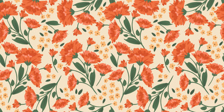 Floral seamless pattern. Vector design for paper, cover, fabric, interior decor and otherのイラスト素材