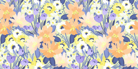 Floral seamless pattern. Vector design for paper, cover, fabric, interior decor and otherのイラスト素材