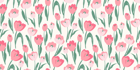 Floral seamless pattern. Vector design for paper, cover, fabric, interior decor and otherのイラスト素材