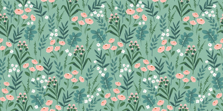 Floral seamless pattern. Vector design for paper, cover, fabric, interior decor and otherのイラスト素材