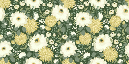 Floral seamless pattern. Vector design for paper, cover, fabric, interior decor and other useのイラスト素材