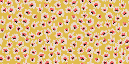 Floral abstract seamless pattern. Retro flowers. Vintage style.Vector design for paper, cover, fabric, interior decor and otherのイラスト素材
