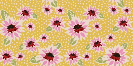 Floral abstract seamless pattern. Retro flowers. Vintage style.Vector design for paper, cover, fabric, interior decor and otherのイラスト素材