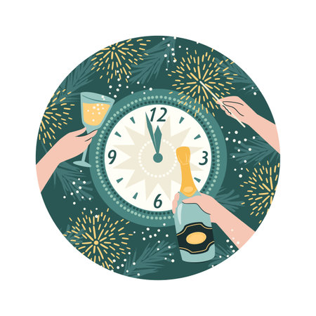 Christmas and Happy New Year Isolated illustration. Vector designのイラスト素材