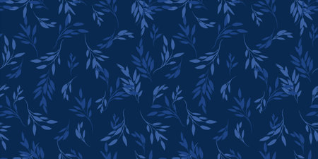 Blue floral seamless pattern. Vector design for paper, cover, fabric, interior decor and otherのイラスト素材