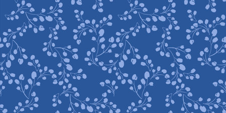 Blue floral seamless pattern. Vector design for paper, cover, fabric, interior decor and otherのイラスト素材