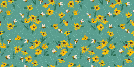 Floral seamless pattern. Vector design for paper, cover, fabric, interior decor and otherのイラスト素材
