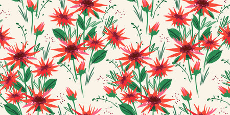Floral seamless pattern. Vector design for paper, cover, fabric, interior decor and otherのイラスト素材