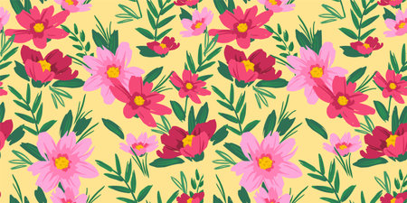 Floral seamless pattern. Vector design for paper, cover, fabric, interior decor and otherのイラスト素材