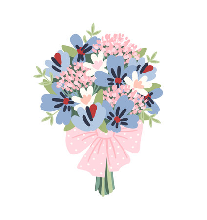 Small wedding bouquet. Vector isolated illustration. Design element for wedding concept and otherのイラスト素材