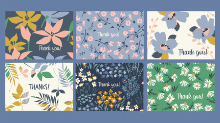 Set of vector floral design. Template for card, poster, flyer, home decor and otherのイラスト素材