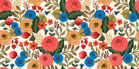 Floral seamless pattern. Vector design for paper, cover, fabric, interior decor and otherのイラスト素材
