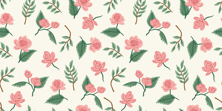 Floral seamless pattern. Vector design for paper, cover, fabric, interior decor and otherのイラスト素材