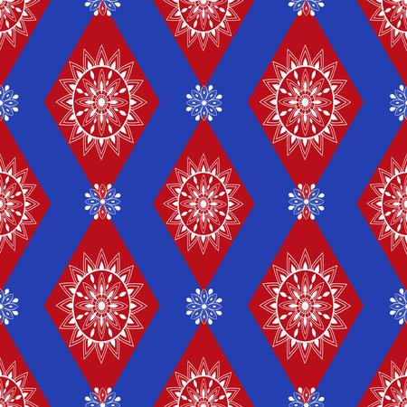 Vector seamless mandala with a pattern. Patterned background with doodles.Vintage decorative elements. A hand-drawn background.Islam,Arab, Indian.Ottoman motifs. Ideal for printing on fabric or paper.のイラスト素材