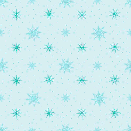 Vector pattern with snowflakes on a light blue background. Pattern for New Year and Christmas. Suitable for background and wrapping paper in the winter version. Vintage decorative elements.Web.のイラスト素材