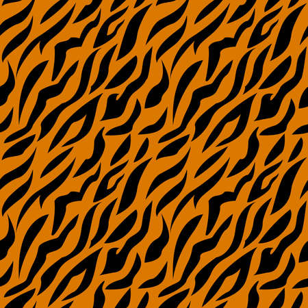 Abstract design of a seamless pattern made of wild animal skin. Tiger, jaguar, leopard, cheetah, panther fur. Black and white seamless camouflage background. Vector pattern of tiger skin.のイラスト素材