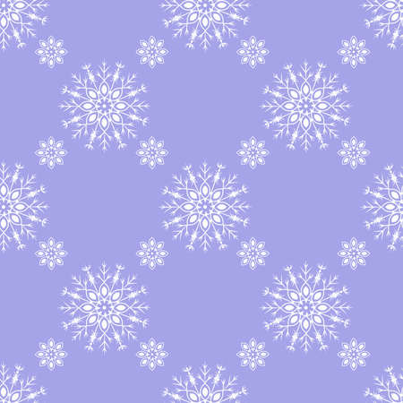 Vector pattern with snowflakes on a blue background. Pattern for New Year and Christmas. Suitable for background and wrapping paper in the winter version. Vintage decorative elements.のイラスト素材