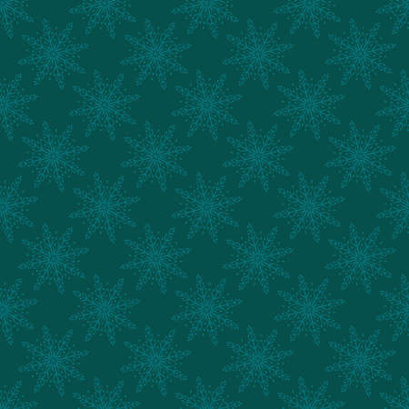 Vector pattern with snowflakes on a blue background. Pattern for New Year and Christmas. Suitable for background and wrapping paper in the winter version. Vintage decorative elements.のイラスト素材