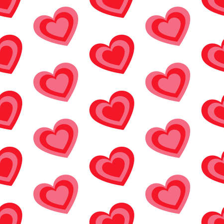 Seamless pattern with red hearts. Light pink vector layout with sweet hearts. Illustration with the...