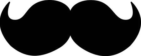 Vector image of a mustache. A man is mustache. A decorative element.A simple contour vector, website or mobile application.のイラスト素材