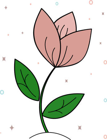 Vector flower illustration used for gardening magazines and books. Decorative element for Valentine is Day and wedding celebration. For website and interfaces, mobile applications, icons, postcards.のイラスト素材