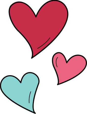 A vector set of heart symbols used for magazines and books. A decorative element for Valentine is Day celebrations and weddings. For websites and interfaces, mobile applications, icons, postcards.のイラスト素材