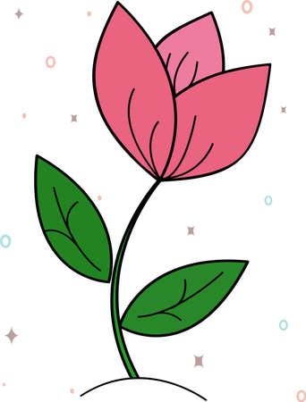 Vector flower illustration used for gardening magazines and books. Decorative element for Valentine is Day and wedding celebration. For website and interfaces, mobile applications, icons, postcards.のイラスト素材