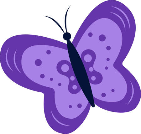 A bright illustration of a purple butterfly on a white background, a vector insert, an idea for coloring books, magazines, printing on clothes, advertising. Beautiful butterfly illustration.のイラスト素材