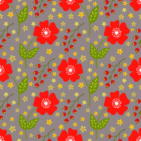 Seamless pattern with flowers, abstract repeating pattern.For paper, cover, fabric, textiles, gift wrapping, advertising, wall art, interior decor. Vector illustration of fashion.のイラスト素材