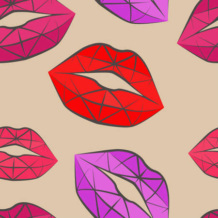 Illustration of beautiful lips. Lips vector illustration. An idea for fashion illustrations, magazines, fashion, advertising, patterns, for drawing, for different types of creativity.のイラスト素材