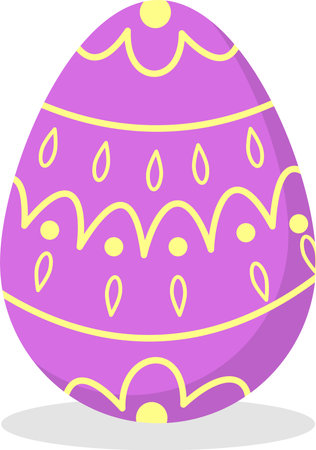 Cute pink Easter egg. Vector illustration of Easter decorative eggs for the spring Christian holiday. Traditional Easter decoration.のイラスト素材