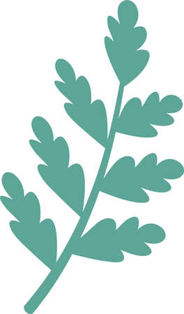 The green leaf is highlighted on a white background. Vector leaf in cartoon style.Vector illustration for greetings, weddings, flower design.のイラスト素材