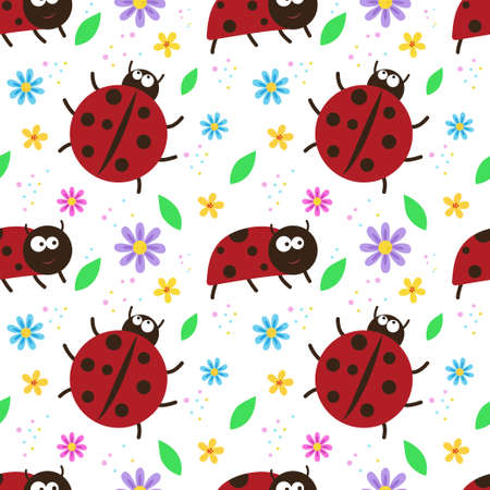 Vector seamless pattern with school accessories, satchel, glasses, paints, notebook, eraser, watch, ruler, scissors.Vector illustration.のイラスト素材