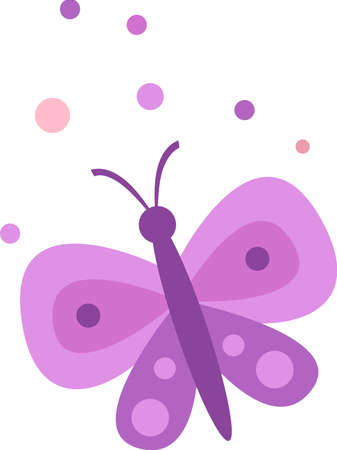Bright illustration of a purple butterfly on a white background, vector illustration   idea,coloring pages, magazines, printing on clothes, advertising, marketing. Beautiful butterfly illustration.のイラスト素材