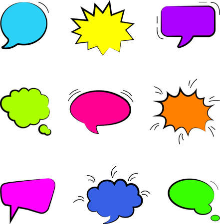 The vector of the speech bubble. The image of the dialogue in bright colors. Free vector.のイラスト素材