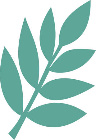 The green leaf is highlighted on a white background. Vector leaf in cartoon style.Vector illustration for greetings, weddings, flower design.のイラスト素材