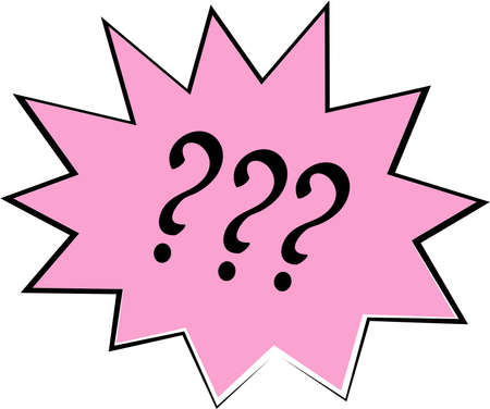 A hand-drawn speech bubble and a question mark highlighted on a white background. Vector illustration.The image of the dialogue in bright colors.Thoughts, communication, comments.A question mark.のイラスト素材