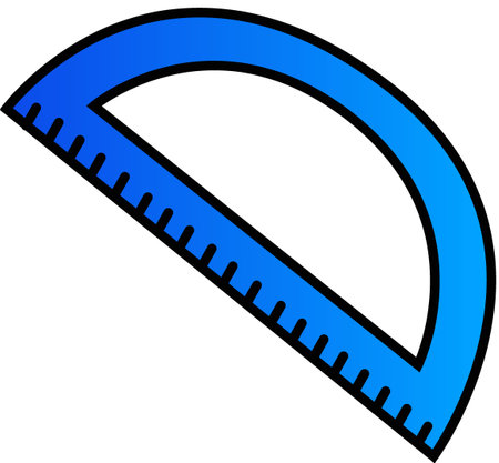 Vector illustration of a blue ruler. Sketch of school subjects. The idea for a logo, drawings, banners, magazines, printing on clothes, advertising, childrens coloring bookのイラスト素材