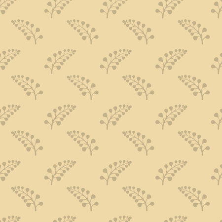 Abstract seamless pattern with flowers on a beige background. Decorative background of wavy plants. Banner, fabric, textile, packaging, design. Vector illustrationのイラスト素材